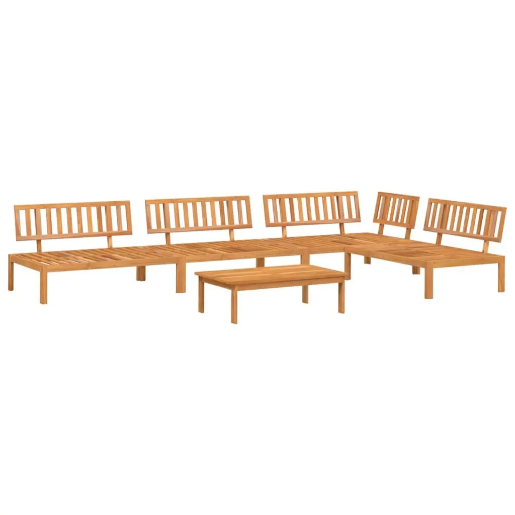 5 Piece Garden Pallet Sofa Set Outdoor Sectional Acacia Wood Brown