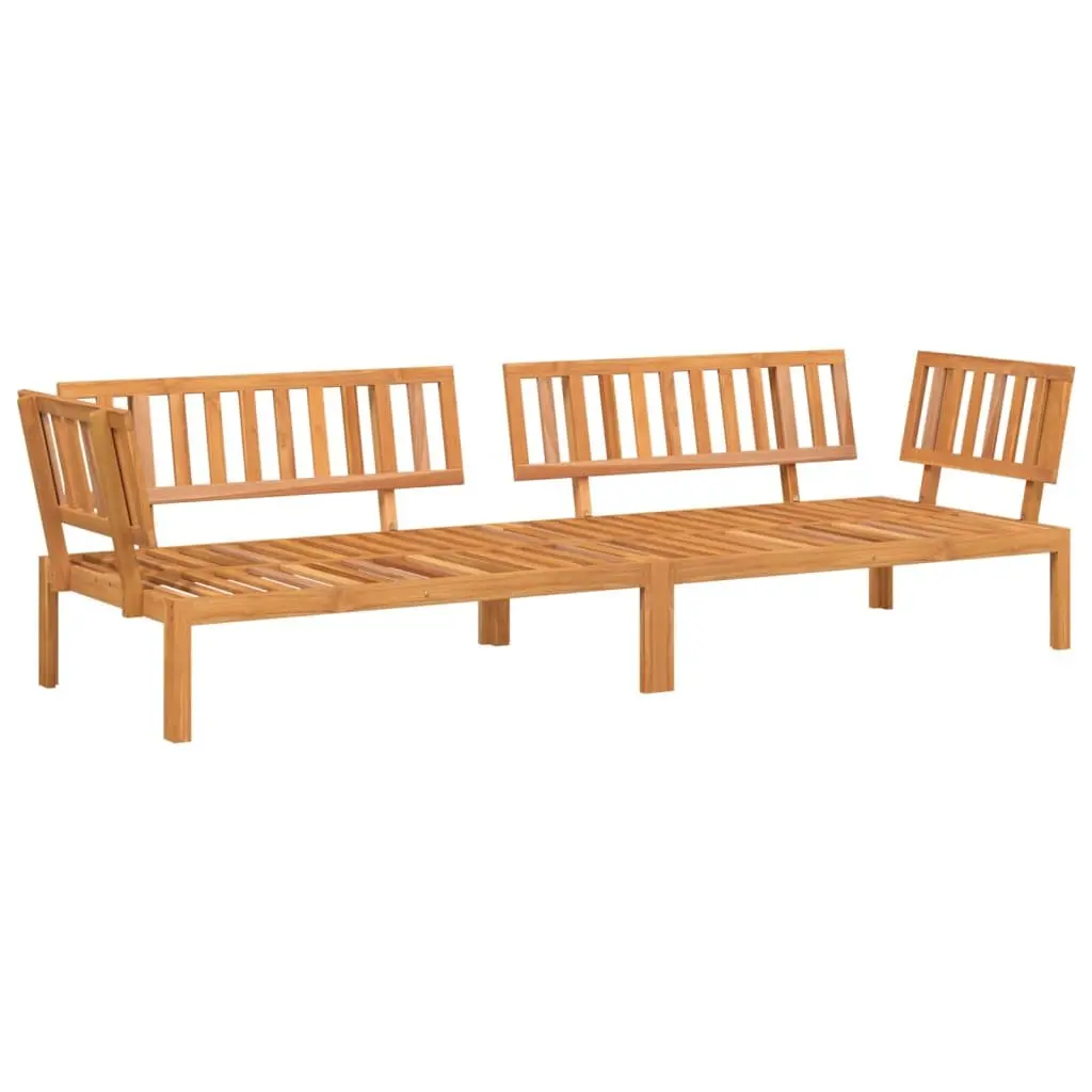 Outdoor Sectional Sofa Corner Set 2 pc Garden Pallet Furniture Solid Acacia Wood Brown