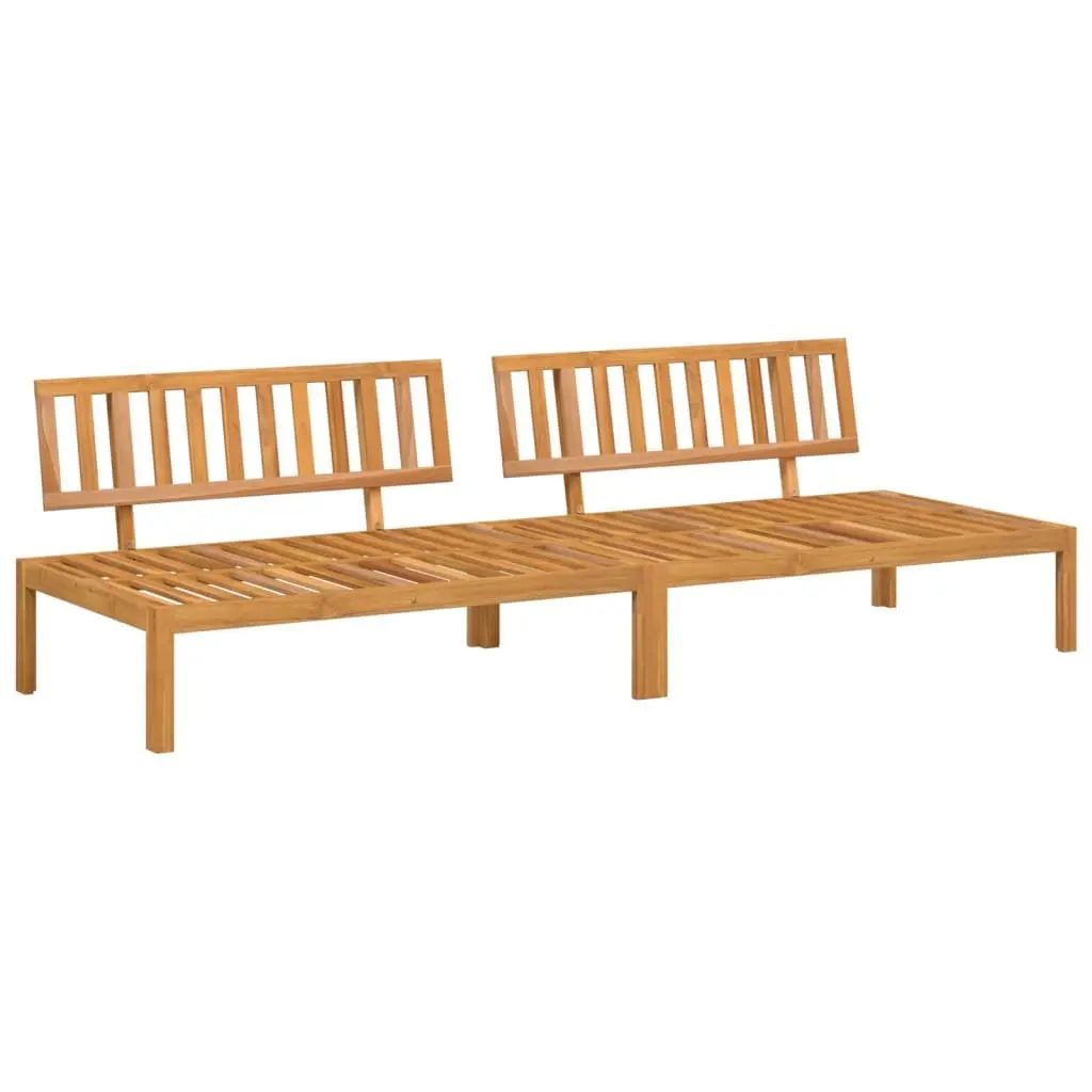Outdoor Pallet Middle Sofas Set of 2 Garden Backyard Seating Solid Acacia Wood