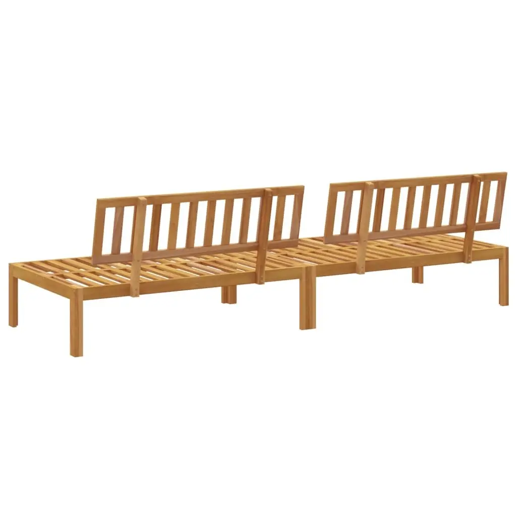 Outdoor Pallet Middle Sofas Set of 2 Garden Backyard Seating Solid Acacia Wood