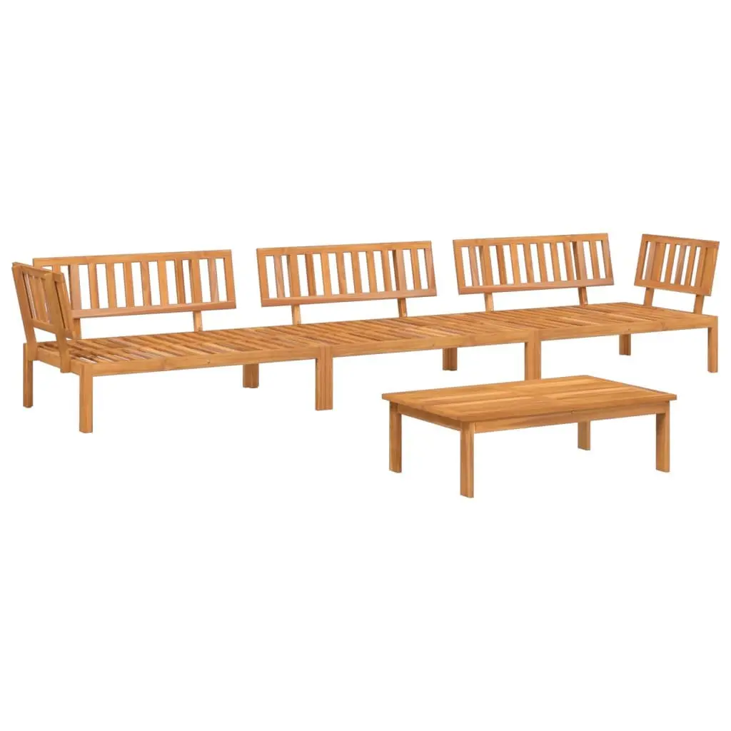 4 Piece Garden Pallet Sofa Set Outdoor Sectional Solid Acacia Wood Brown