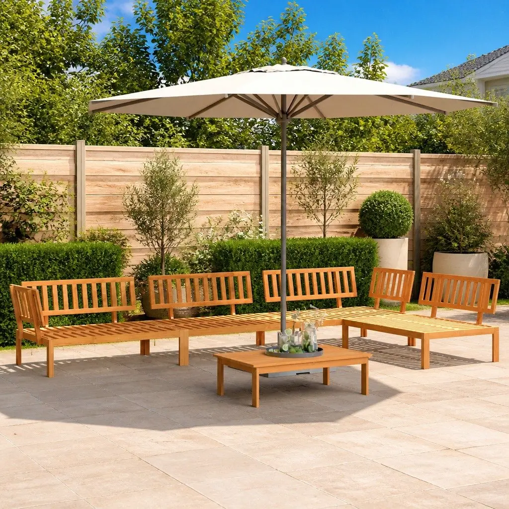 Outdoor Sectional Sofa Set 5 Piece Solid Acacia Wood Garden Pallet Furniture