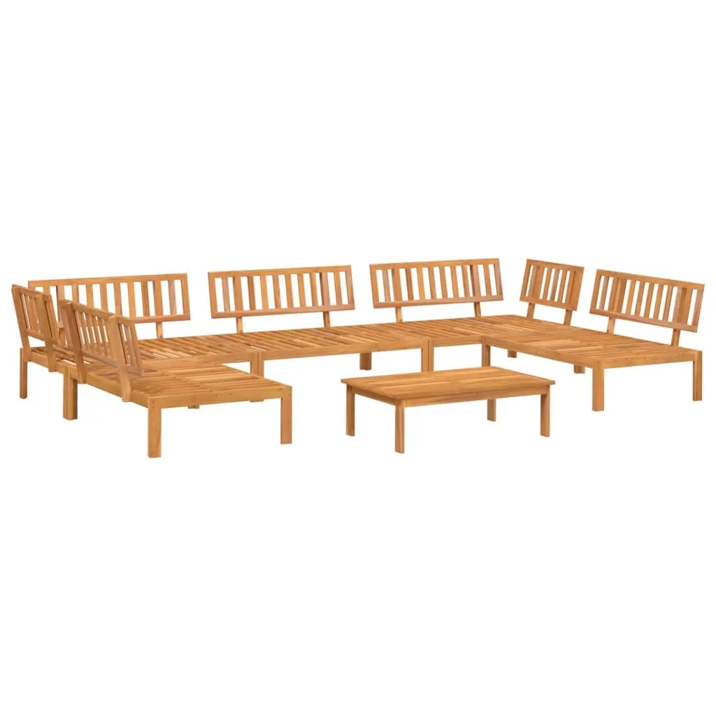 Outdoor Sectional Sofa Set Modular Pallet Furniture 6 Piece Brown Acacia Wood