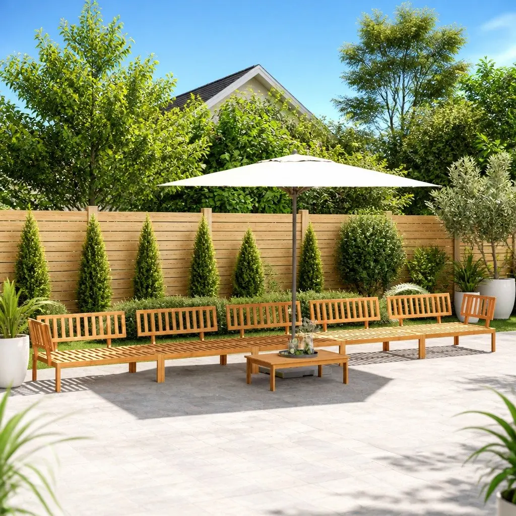 Garden Pallet Sofa Set Outdoor Sectional 6 Piece Solid Wood Acacia Brown