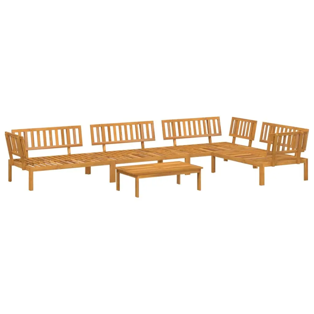 Outdoor Sectional Sofa Set 5 Piece Garden Pallet Furniture Solid Wood Brown