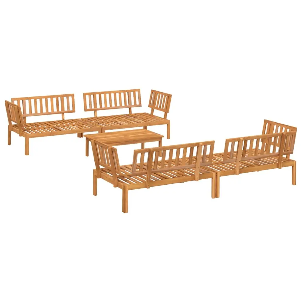 5 Piece Outdoor Garden Pallet Sofa Set Solid Acacia Wood Brown Sectional