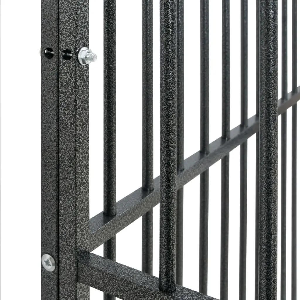 Dog Playpen 8 Panels Exercise Pen Black Galvanised Steel Pet Enclosure
