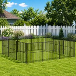 Reliable and Secure 12-Panel Dog Playpen in Black