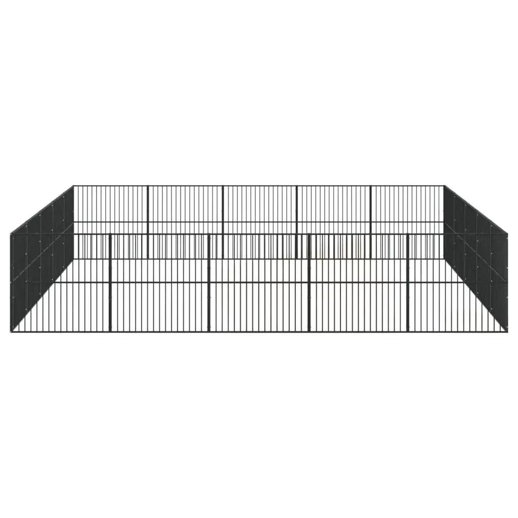Dog Playpen Exercise Pen 20 Panels Black Galvanised Steel
