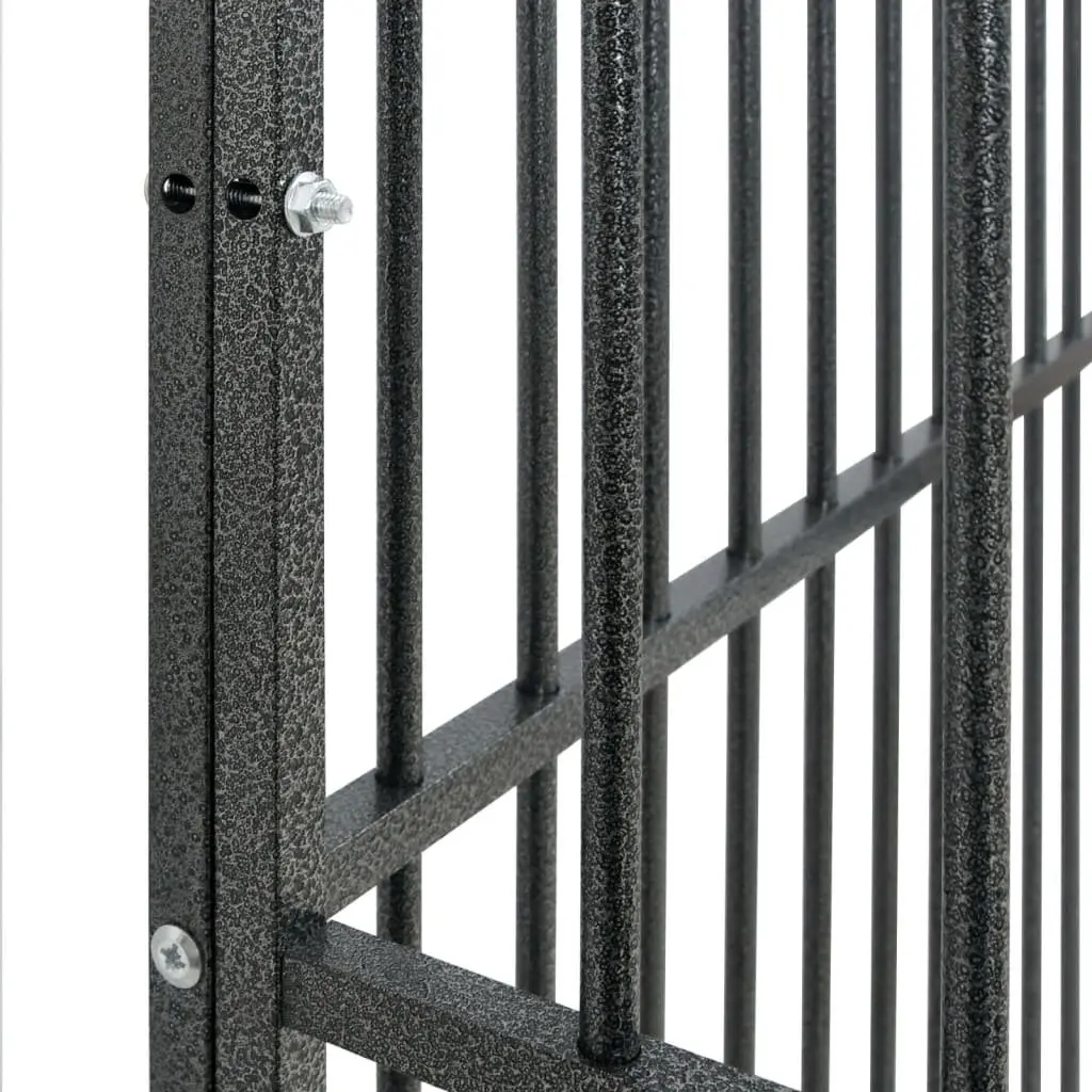 Dog Playpen 8 Panels Outdoor Exercise Black Galvanised Steel