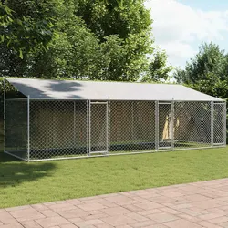 Reliable Grey Dog Cage 6m L x 2m W x 2m H with Roof