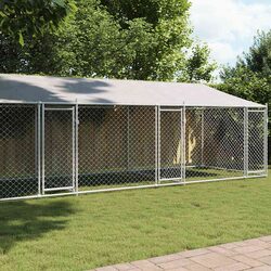 Reliable Grey Dog Cage with Roof for Peace of Mind