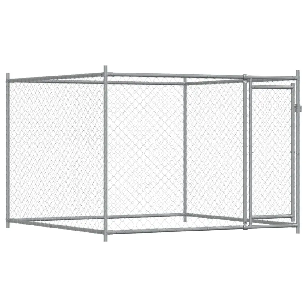 Dog Cage Outdoor Exercise Pen 4 x 2 x 1.5 m Grey Galvanised Steel