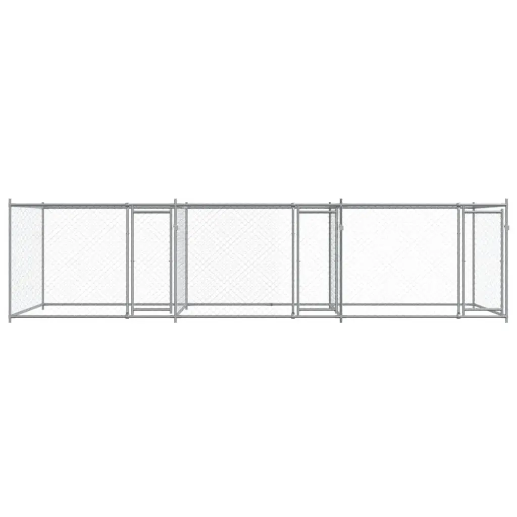 Dog Cage Kennel Outdoor Pet Enclosure 6x2x1.5m Galvanised Steel Grey