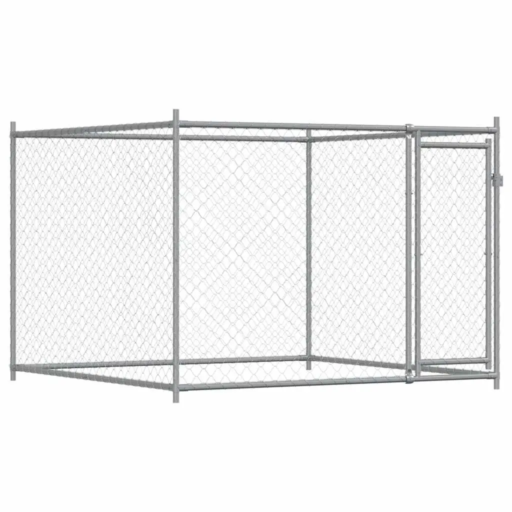 Dog Cage Kennel Outdoor Pet Enclosure 6x2x1.5m Galvanised Steel Grey