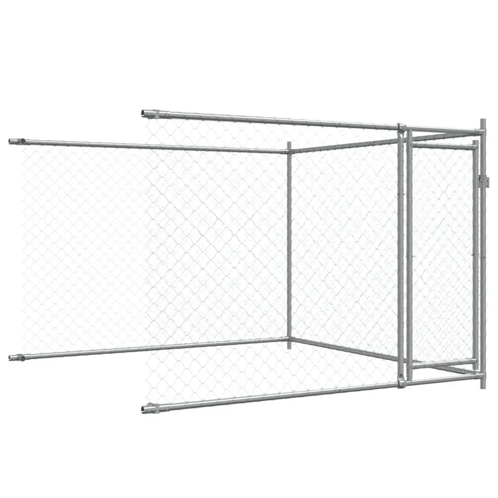 Dog Cage Kennel Outdoor Pet Enclosure 6x2x1.5m Galvanised Steel Grey