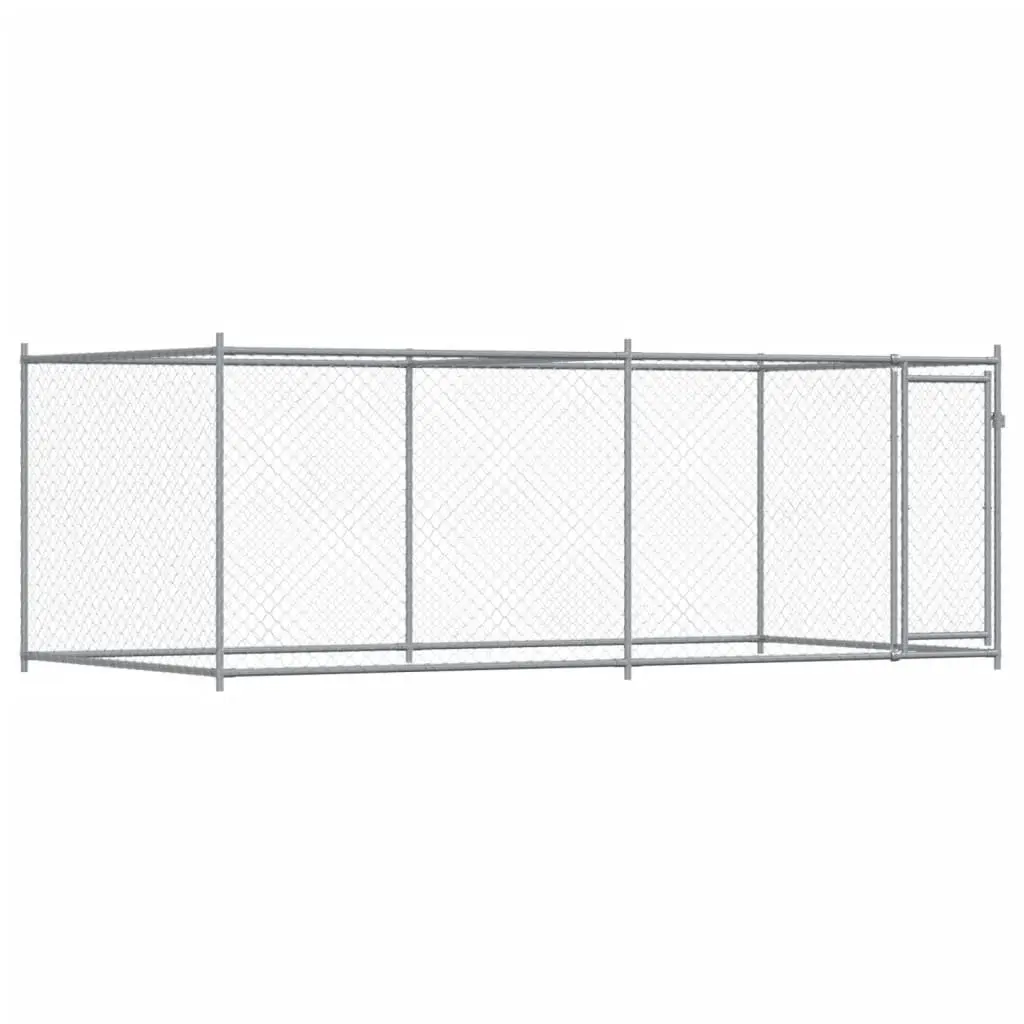 Dog Kennel Outdoor Cage Exercise Pen 4 x 2 x 1.5 m Grey Galvanised Steel