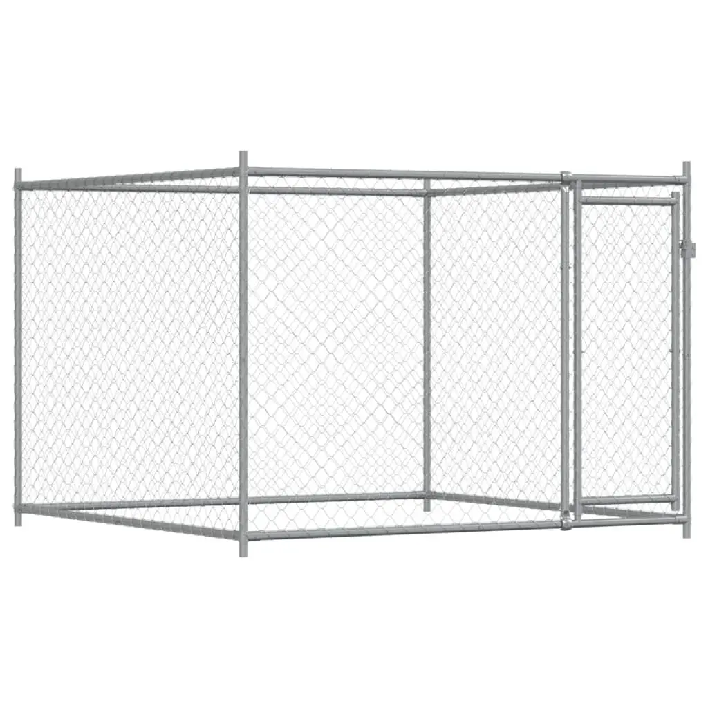 Dog Kennel Outdoor Cage Exercise Pen 4 x 2 x 1.5 m Grey Galvanised Steel