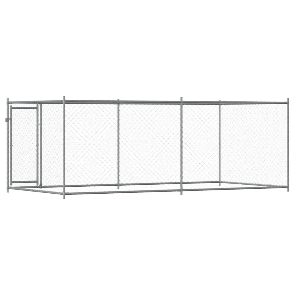 Dog Kennel Outdoor Cage Exercise Pen 4 x 2 x 1.5 m Grey Galvanised Steel