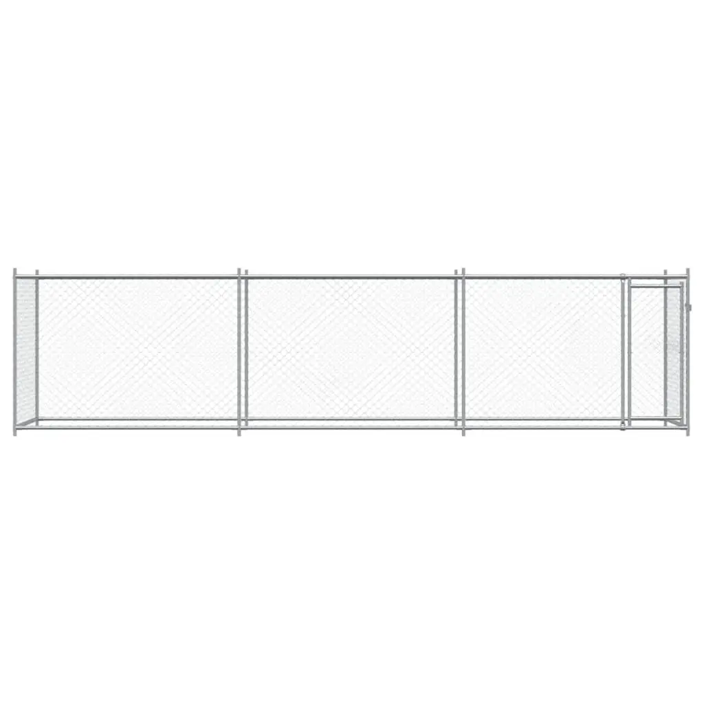 Dog Cage Outdoor Pet Enclosure 6 x 2 x 1.5 m Grey Galvanised Steel Mesh Door