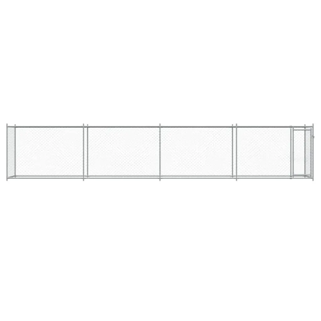 Dog Cage Outdoor Kennel 8 x 2 x 1.5 m Grey Galvanised Steel Mesh Lockable Door