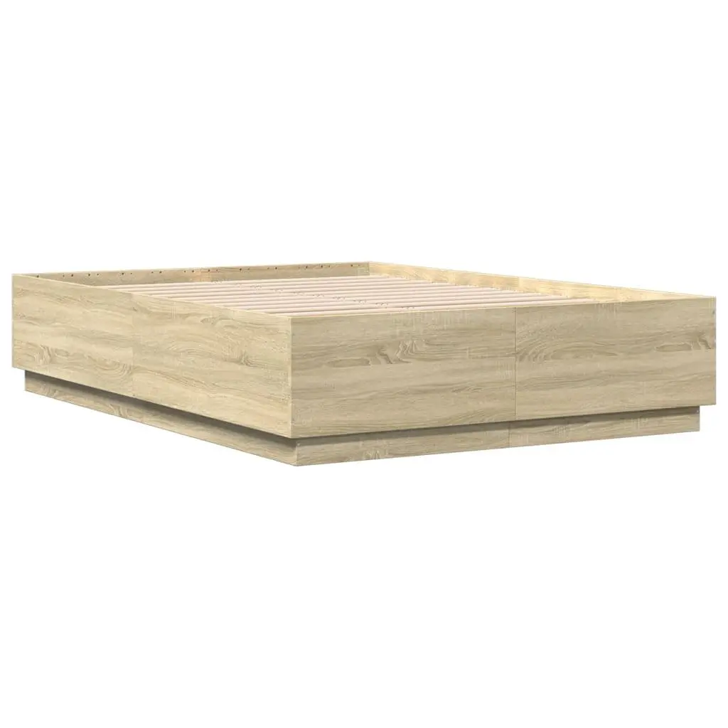 Sonoma Oak Bed Frame with Integrated LED Lighting