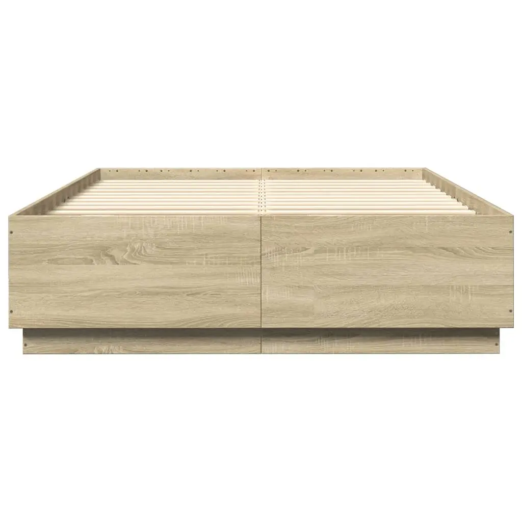 Sonoma Oak Bed Frame with Integrated LED Lighting