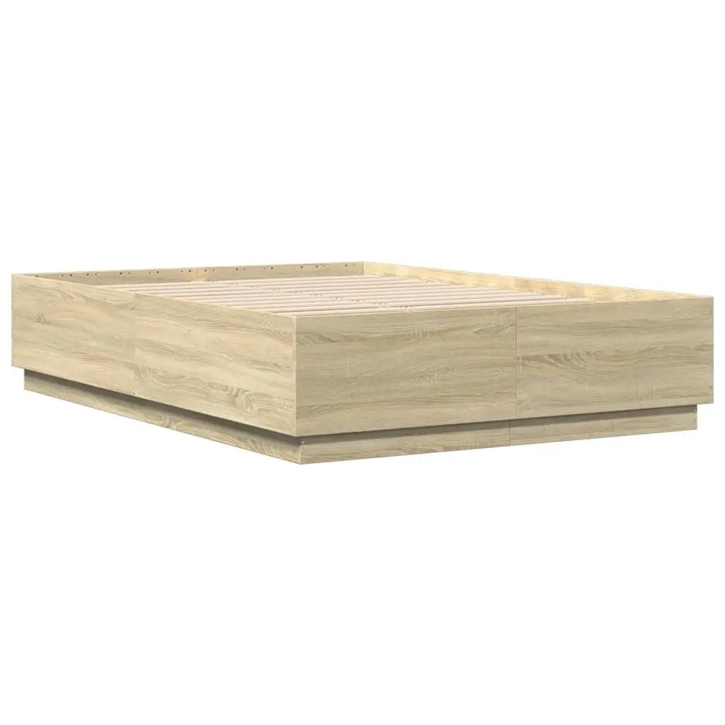Sonoma Oak Bed Frame with Integrated LED Lighting