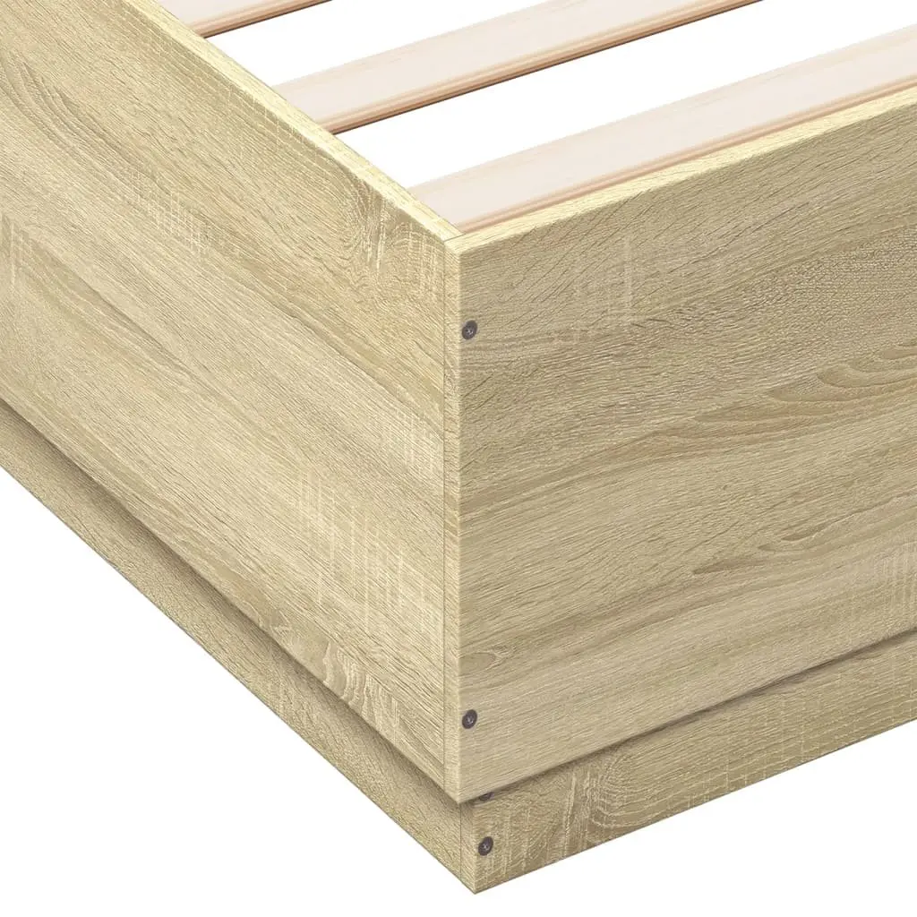 Sonoma Oak Bed Frame with Integrated LED Lighting
