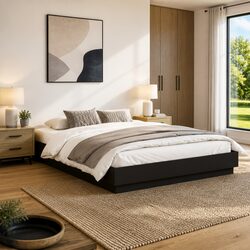 Reliable Black Bed Frame with LED Lights for Value and Style