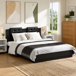 Quality Black Bed Frame with Headboard - Comfort and Durability