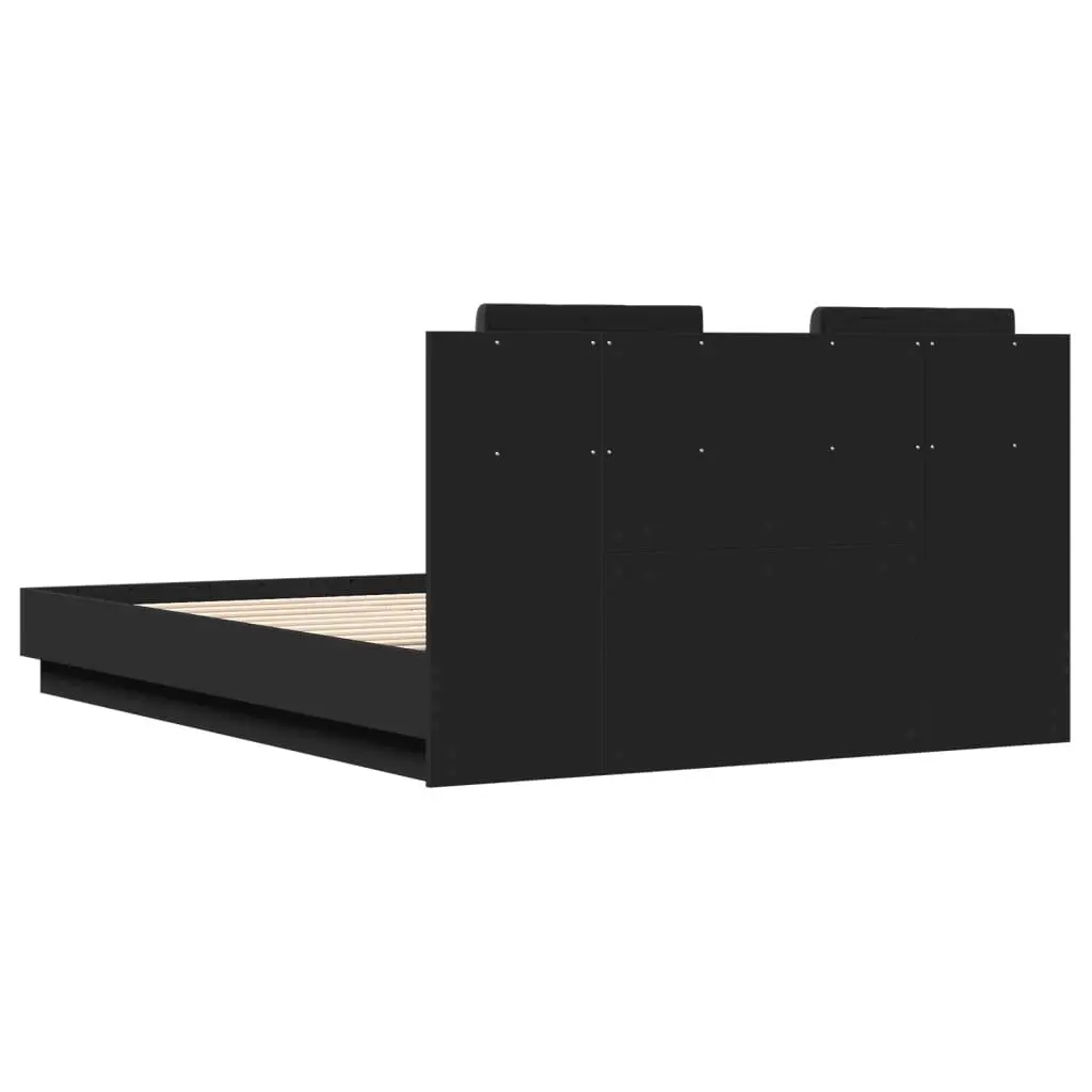 Black Bed Frame with Headboard for Comfort