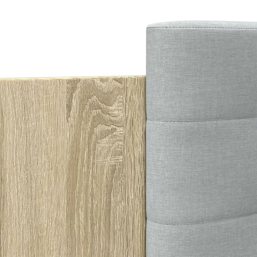 Bed Frame Headboard Sonoma Oak 135x190 cm Bedroom Furniture Slatted Base