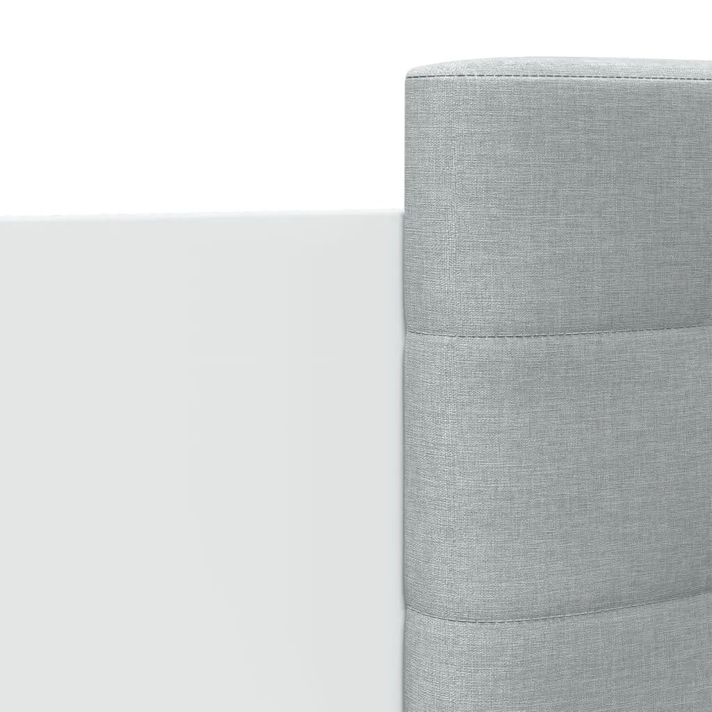 White Bed Frame 90x190 cm with Headboard Engineered Wood Slatted Base