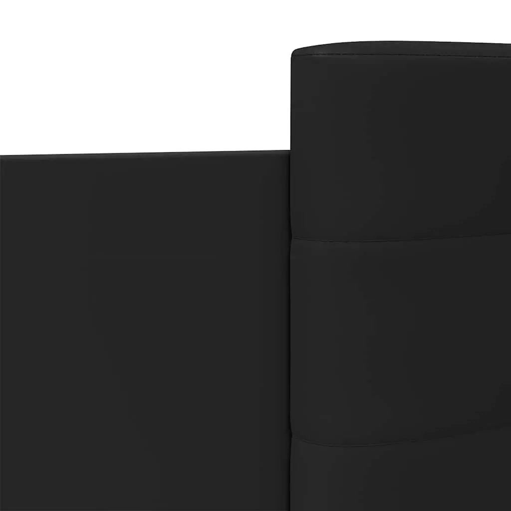 Bed Frame with Headboard Black 90x190 cm Slatted Base Engineered Wood