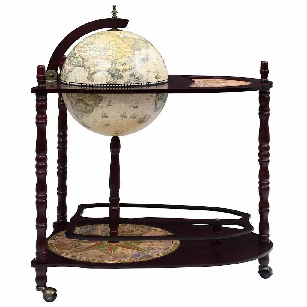 Freestanding Globe Bar Cabinet Storage Wine Stand Green