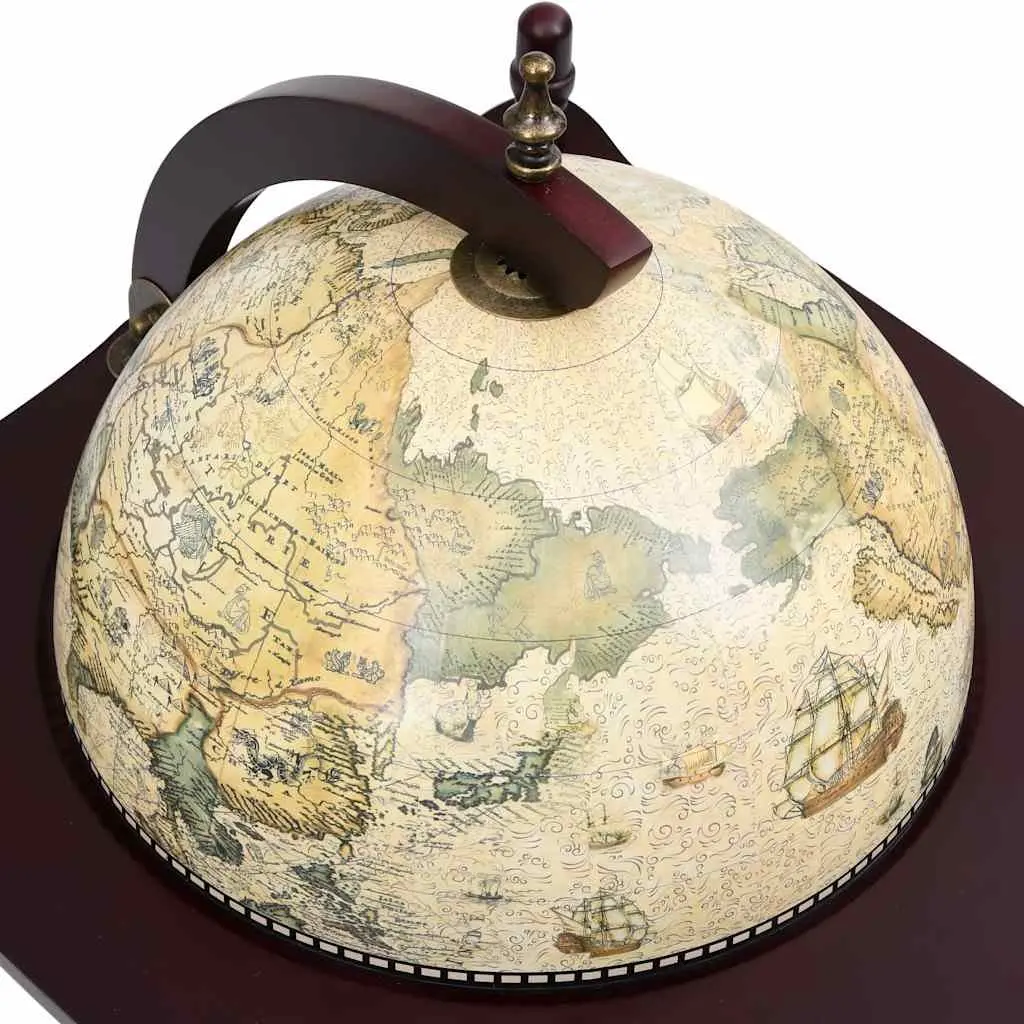 Freestanding Globe Bar Cabinet Storage Wine Stand Green