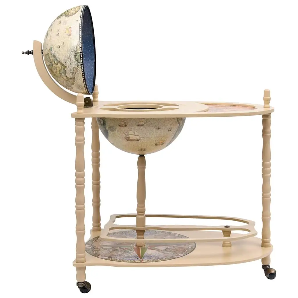 Green Globe Bar Cabinet with Wheels