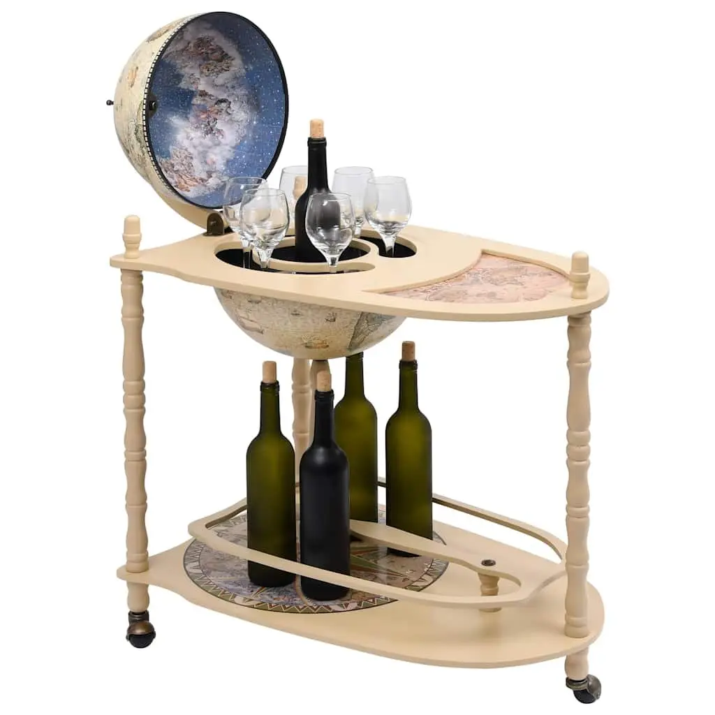 Green Globe Bar Cabinet with Wheels