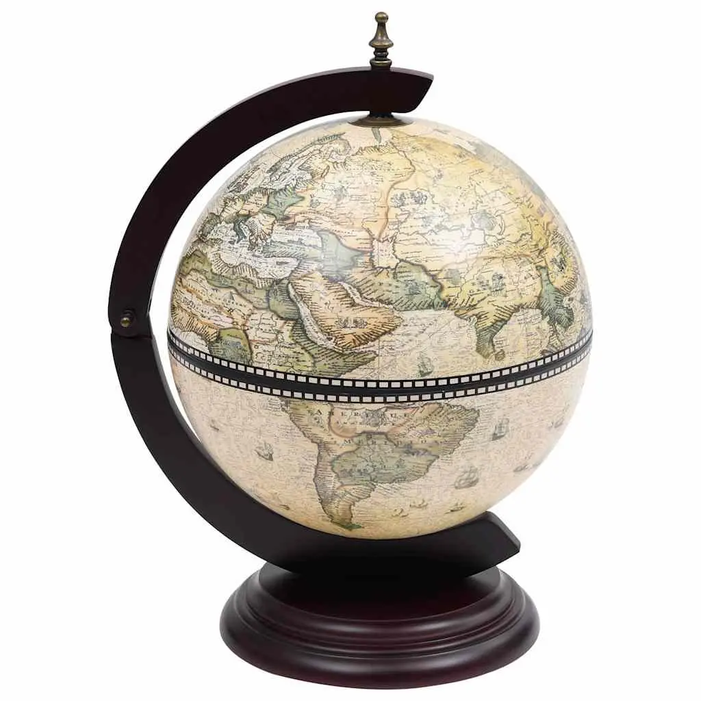 Tabletop Globe Bar Cabinet Rotating Wine Storage Green Decor Display