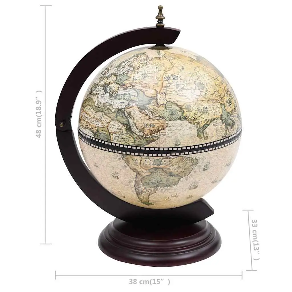 Tabletop Globe Bar Cabinet Rotating Wine Storage Green Decor Display
