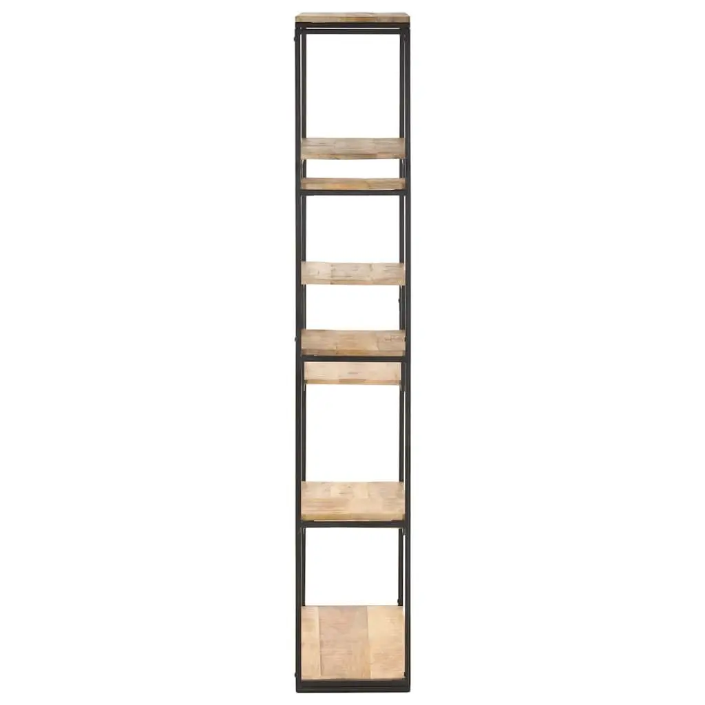 Bookcase Industrial Shelving Storage Unit 80x30x180 cm Brown Rough Mango Wood