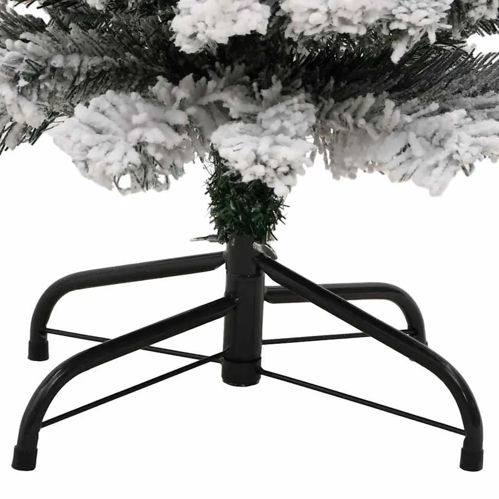 Slim Artificial Christmas Tree 150cm Green Flocked Snow Indoor Outdoor