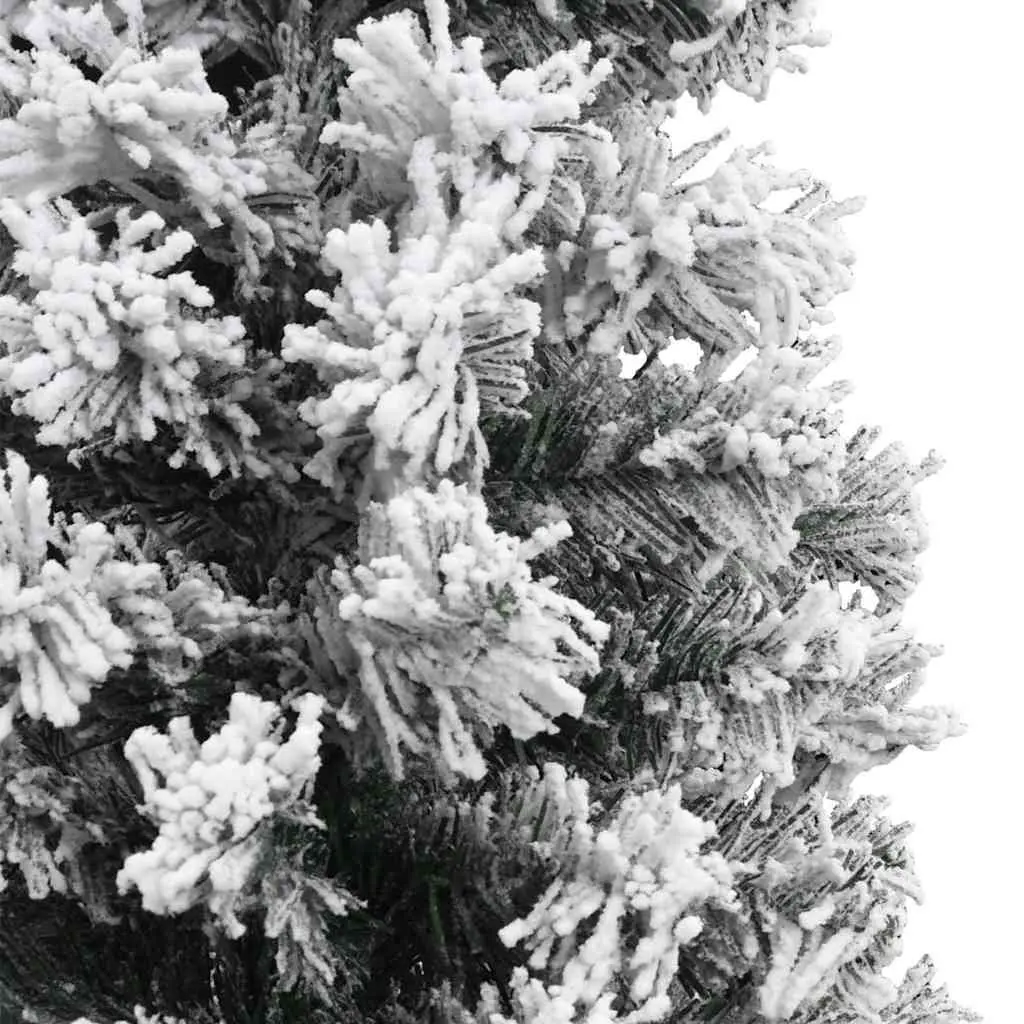 Slim Artificial Christmas Tree 240cm Flocked Snow Green Indoor Outdoor Holiday