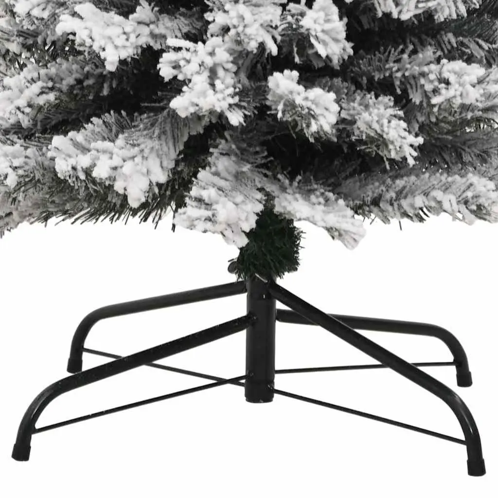 Slim Artificial Christmas Tree 240cm Flocked Snow Green Indoor Outdoor Holiday