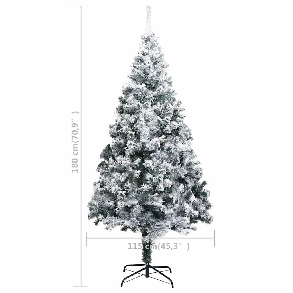 Artificial Christmas Tree 180cm Green Flocked Snow PVC