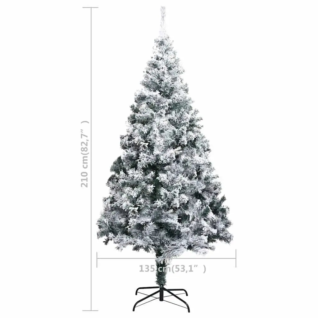 Artificial Christmas Tree 210cm Green PVC Flocked Snow Branches