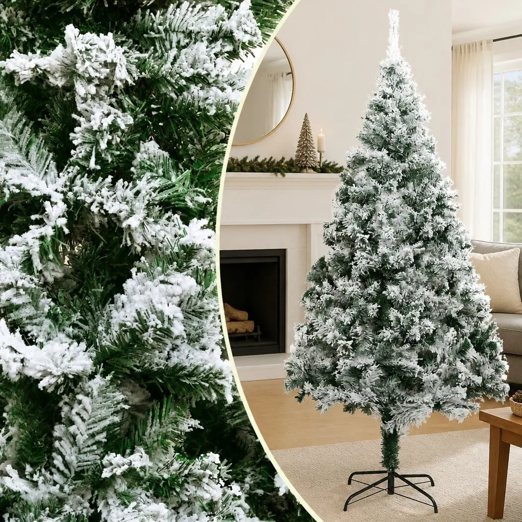 Artificial Christmas Tree 240cm Green Flocked Snow PVC