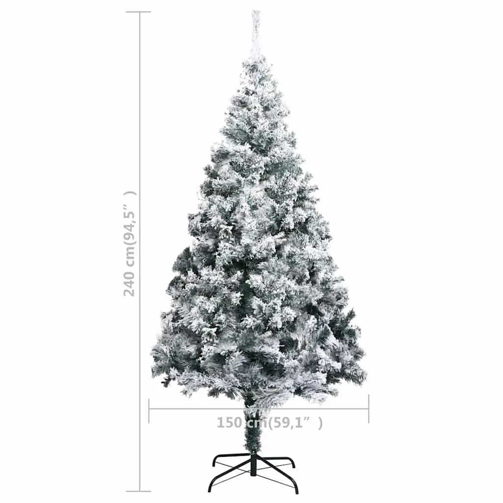 Artificial Christmas Tree 240cm Green Flocked Snow PVC