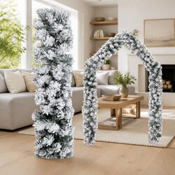 Warm and Reassuring: 10m Christmas Garland with Flocked Snow
